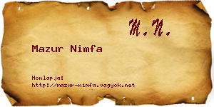 Mazur Nimfa névjegykártya